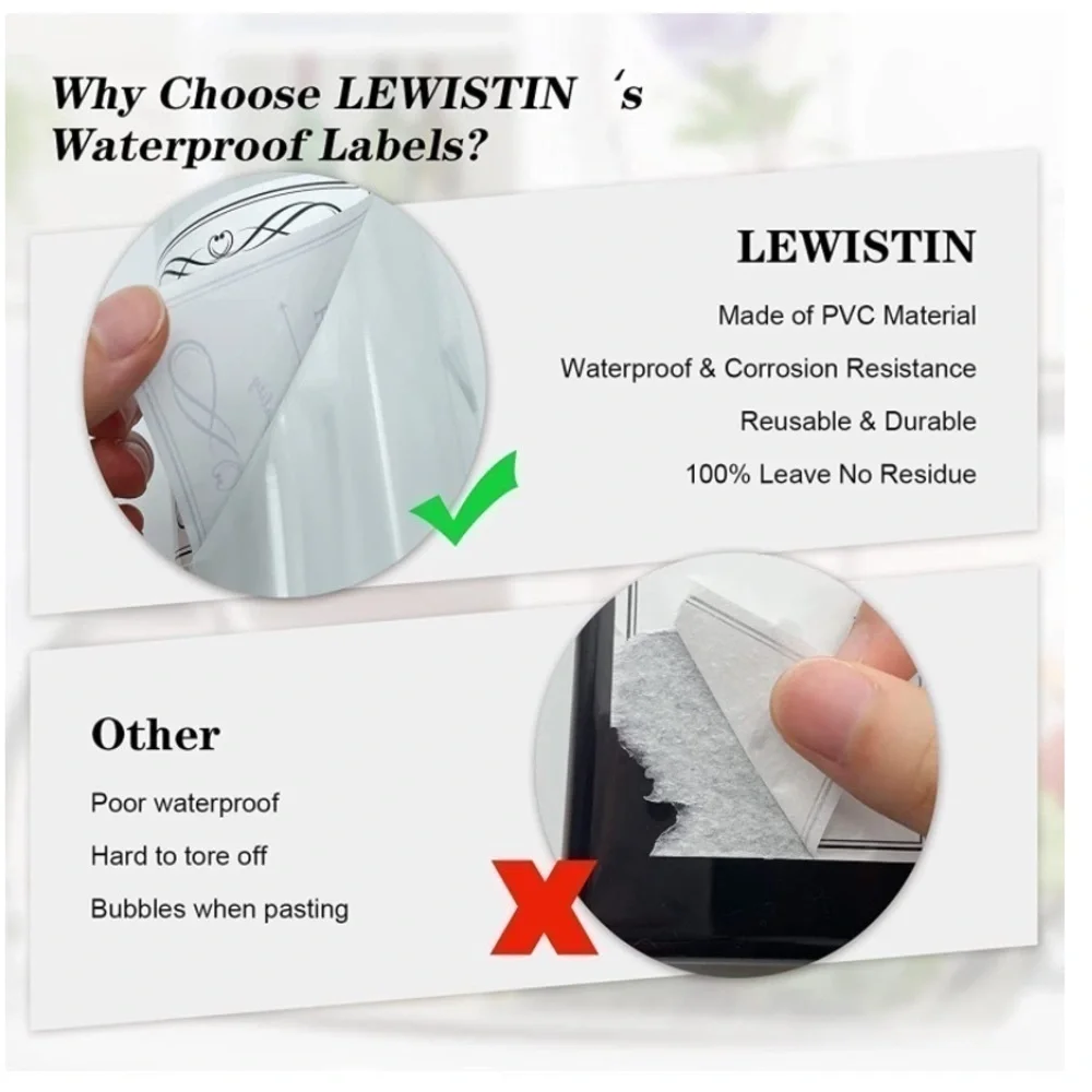 24 Pcs Waterproof Soap Labels Cleaning Labels for Glass/Plastic Bottles
